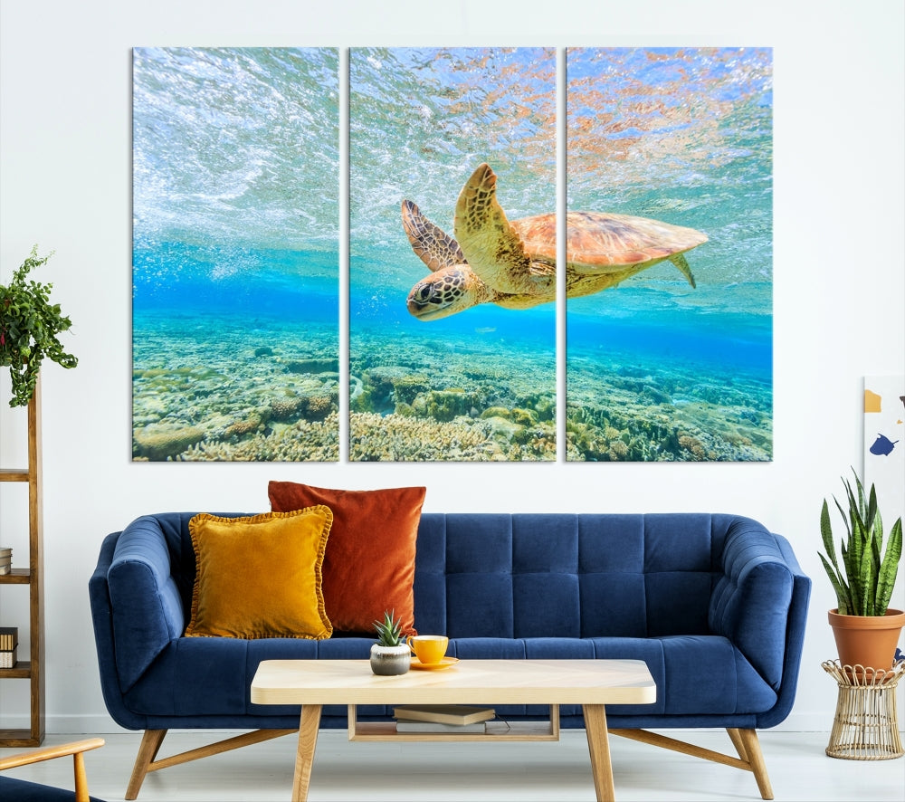 Sea Turtle Canvas Wall Art Print Framed Wall Decor Ocean Animal Panel Decor