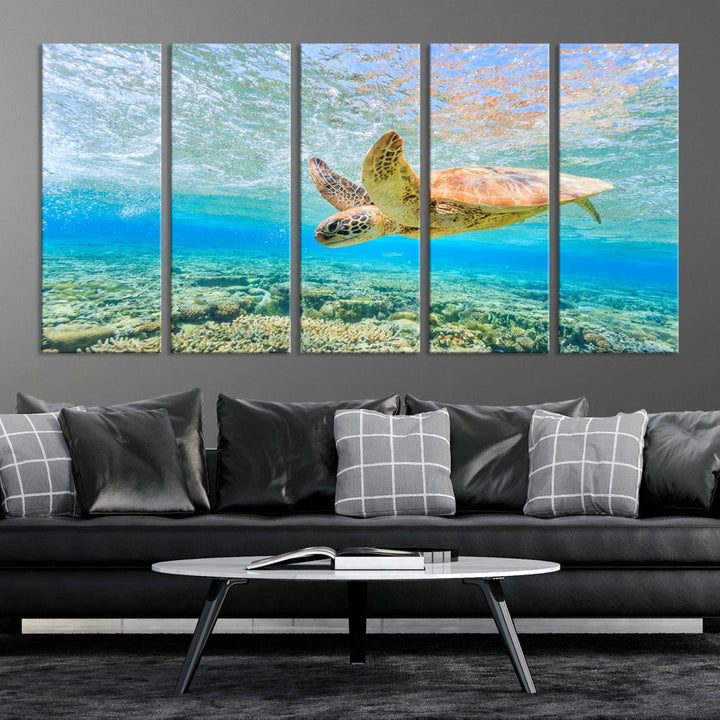 Sea Turtle Canvas Wall Art Print Framed Wall Decor Ocean Animal Panel Decor