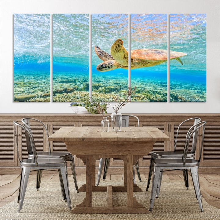 Sea Turtle Canvas Wall Art Print Framed Wall Decor Ocean Animal Panel Decor