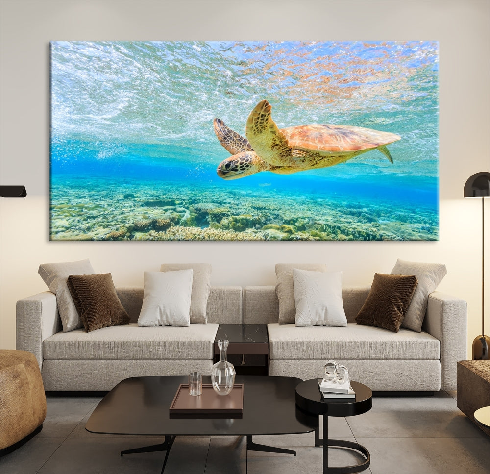 Sea Turtle Canvas Wall Art Print Framed Wall Decor Ocean Animal Panel Decor