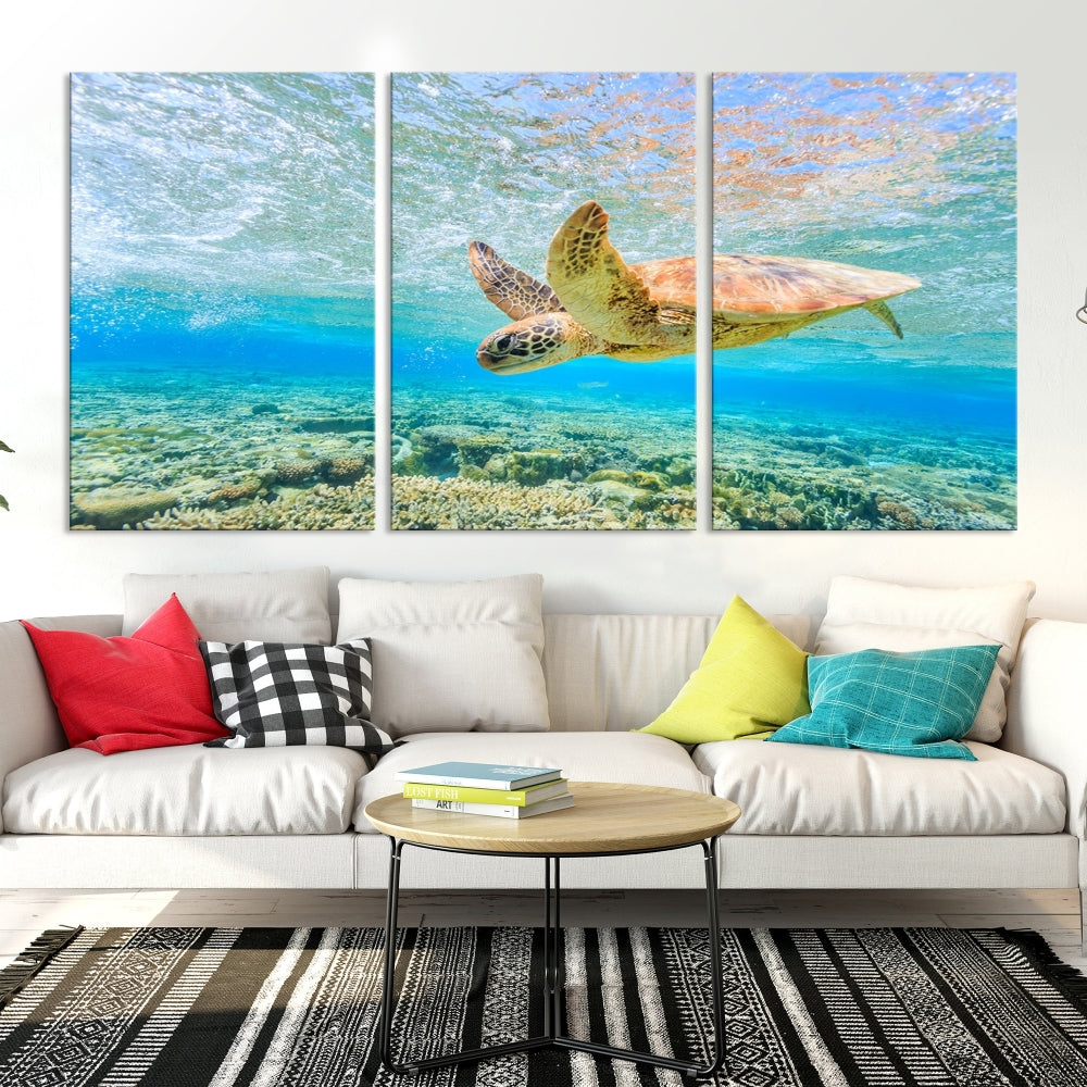 Sea Turtle Canvas Wall Art Print Framed Wall Decor Ocean Animal Panel Decor