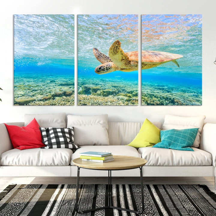 Sea Turtle Canvas Wall Art Print Framed Wall Decor Ocean Animal Panel Decor