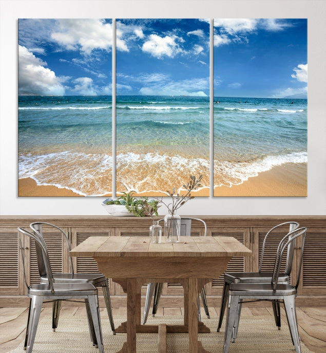 Sea View From the Beach Large Canvas Art Print for Wall Decor