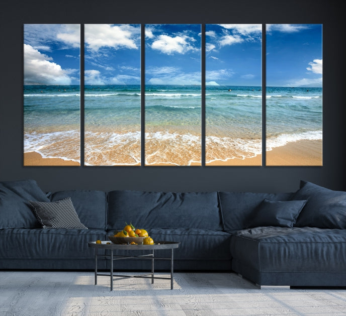 Sea View From the Beach Large Canvas Art Print for Wall Decor