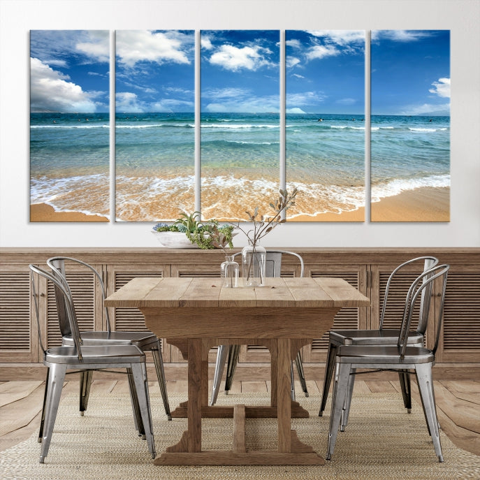 Sea View From the Beach Large Canvas Art Print for Wall Decor