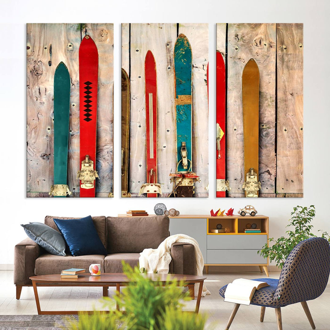 Skis Wall Art Canvas