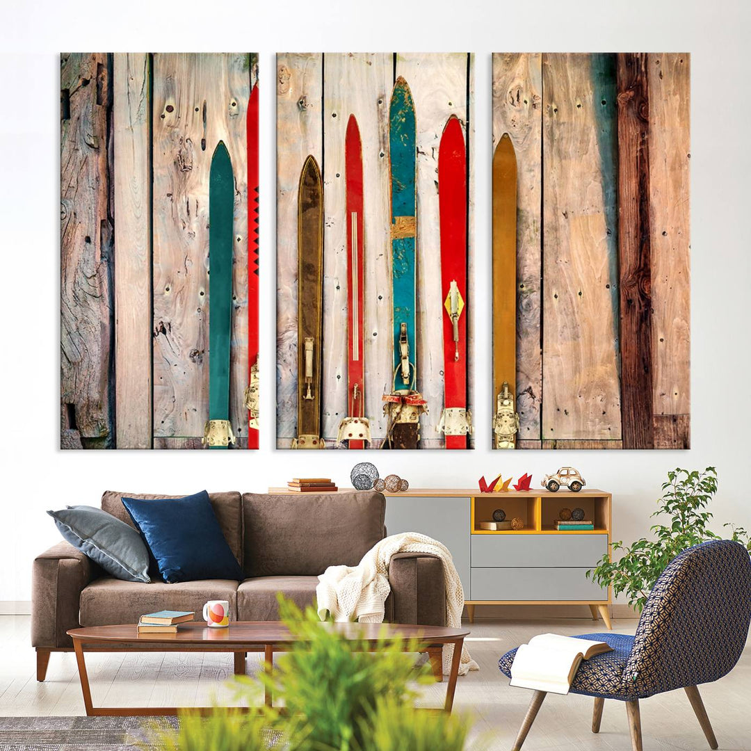 Skis Wall Art Canvas