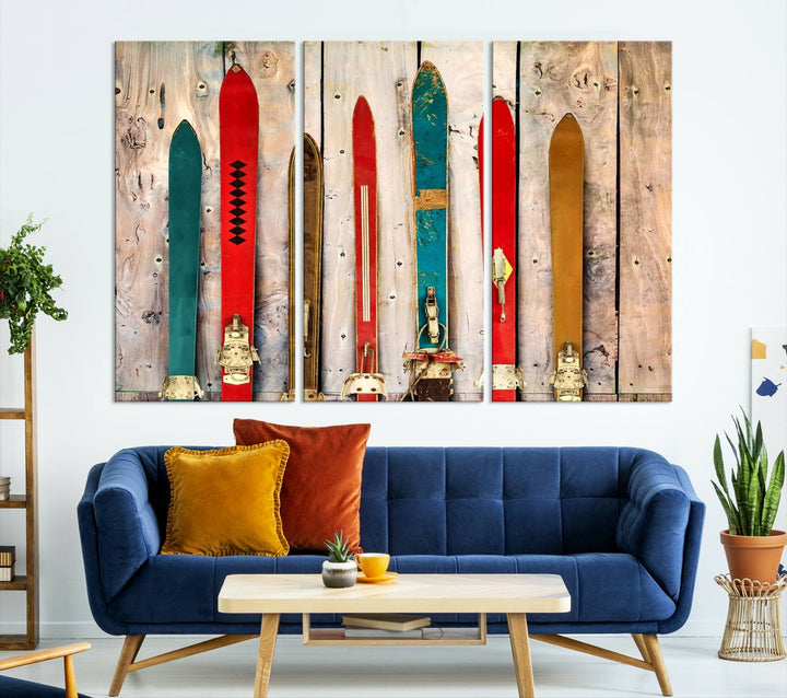 Skis Wall Art Canvas