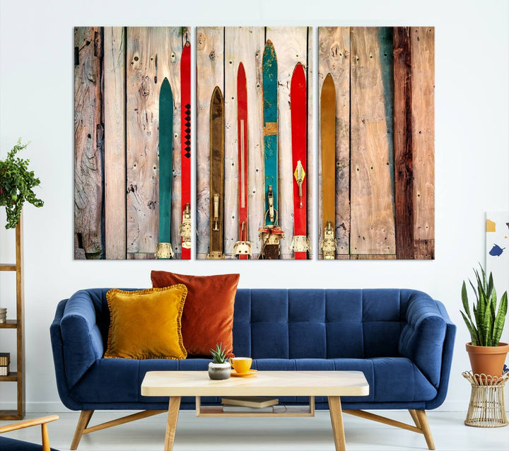 Skis Wall Art Canvas