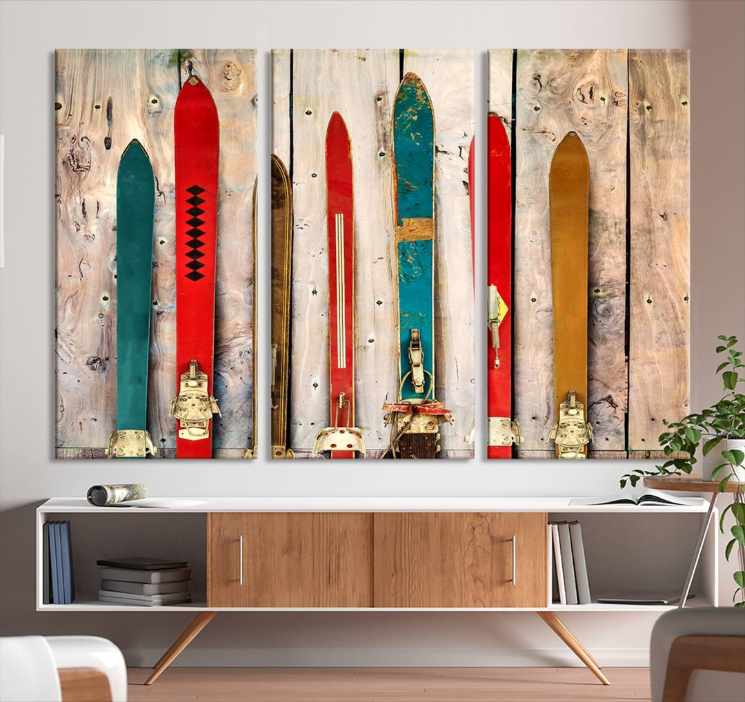 Skis Wall Art Canvas