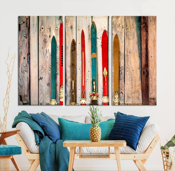 Skis Wall Art Canvas