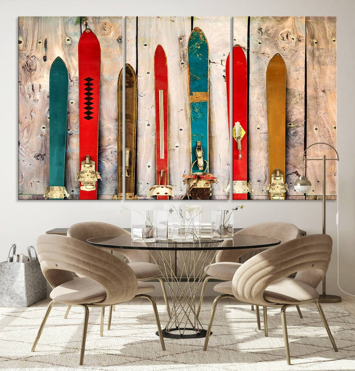 Skis Wall Art Canvas