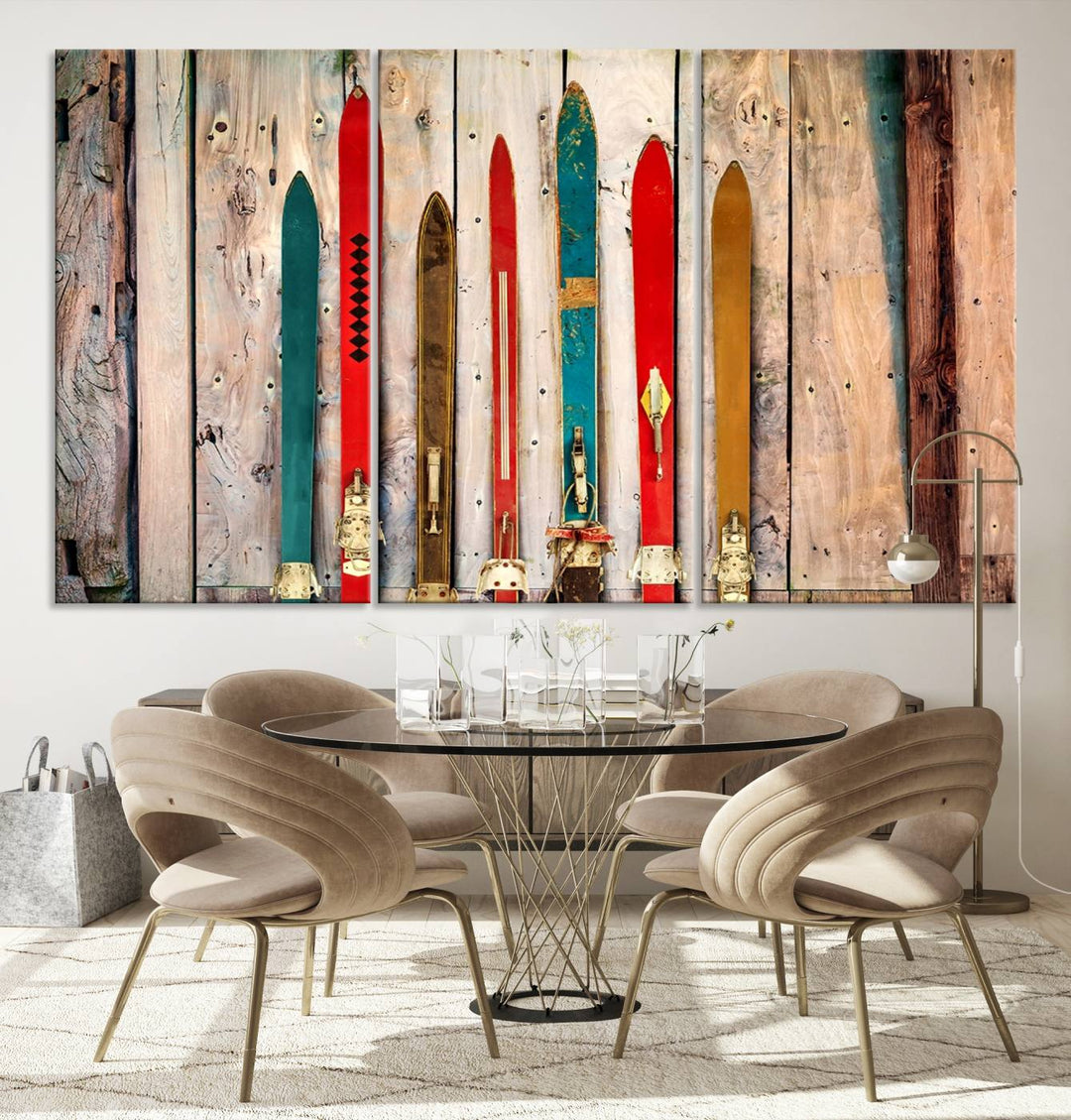 Skis Wall Art Canvas