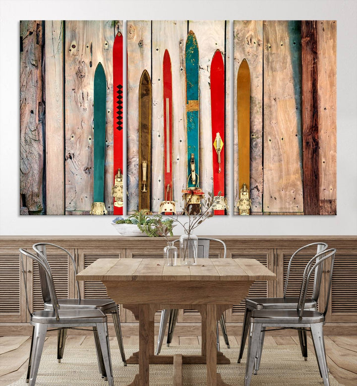 Skis Wall Art Canvas