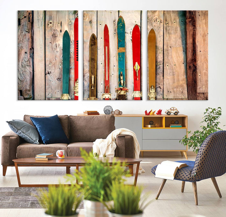 Skis Wall Art Canvas