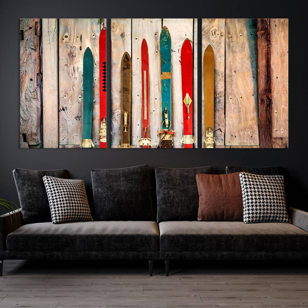 Skis Wall Art Canvas