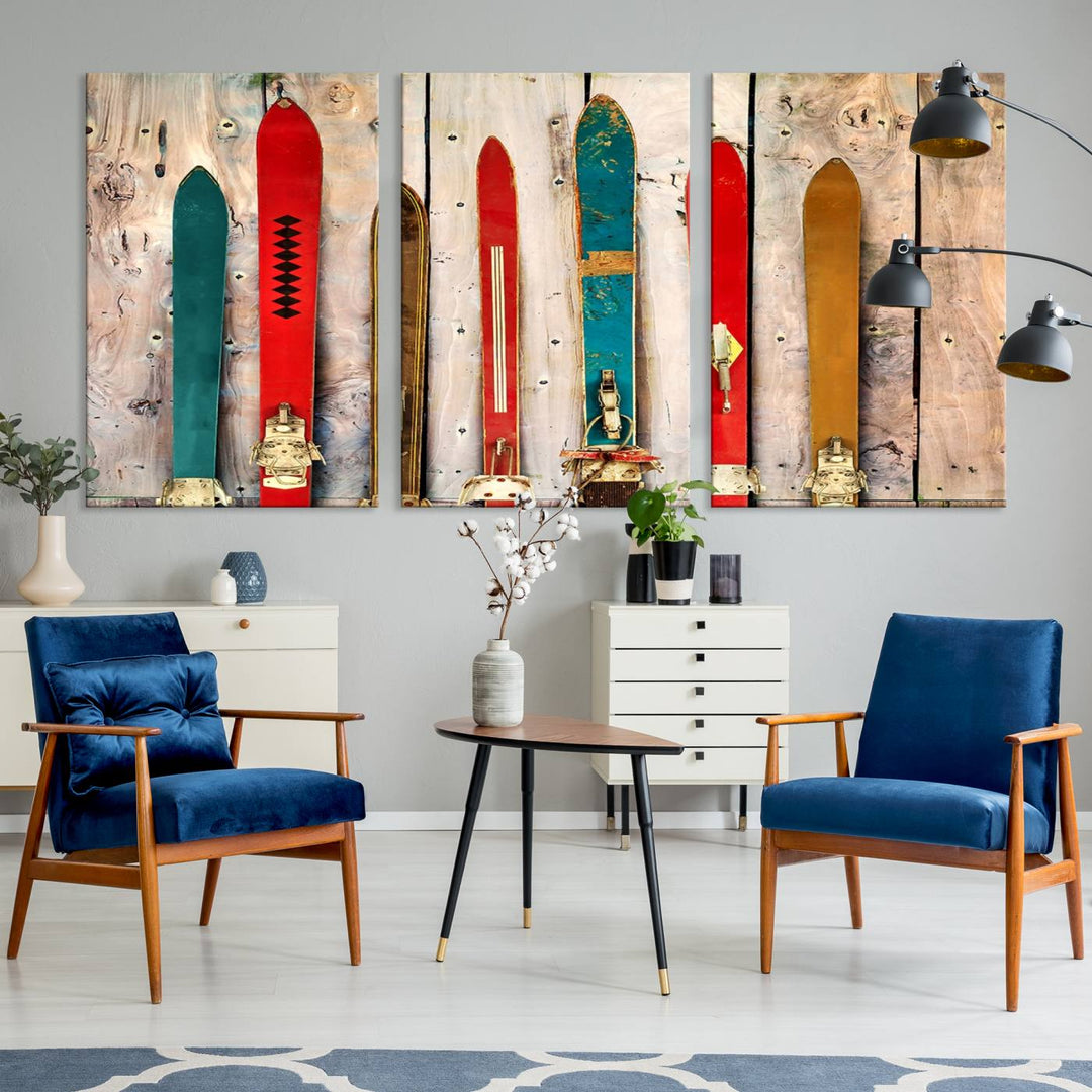 Skis Wall Art Canvas