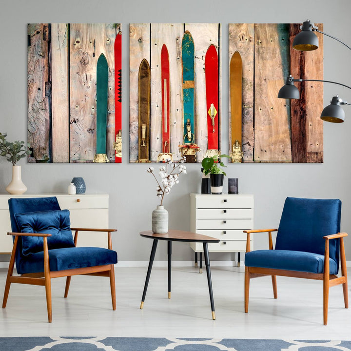 Skis Wall Art Canvas