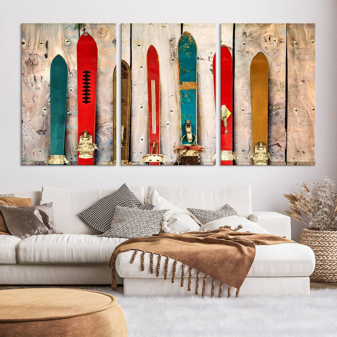 Skis Wall Art Canvas