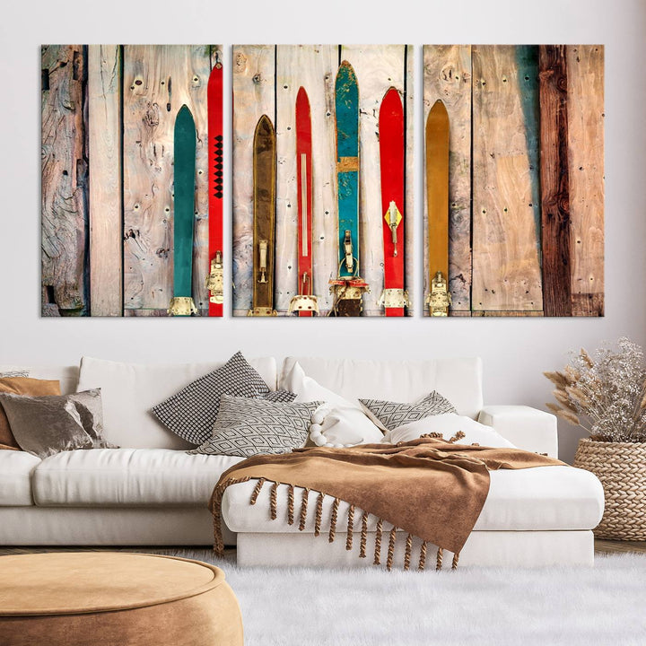 Skis Wall Art Canvas