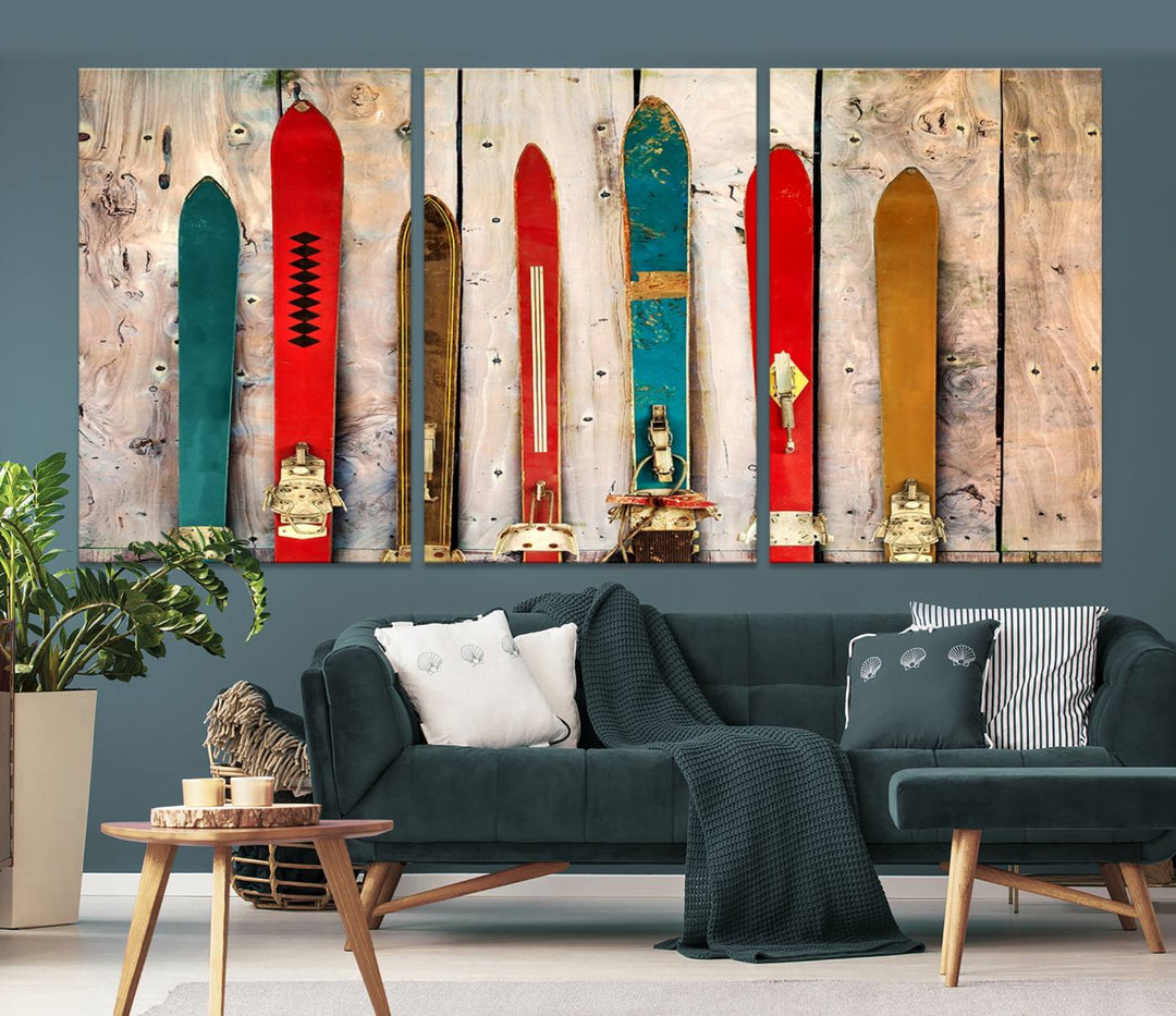 Skis Wall Art Canvas