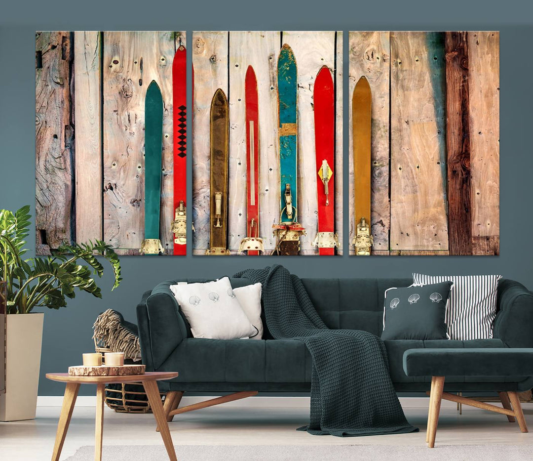 Skis Wall Art Canvas