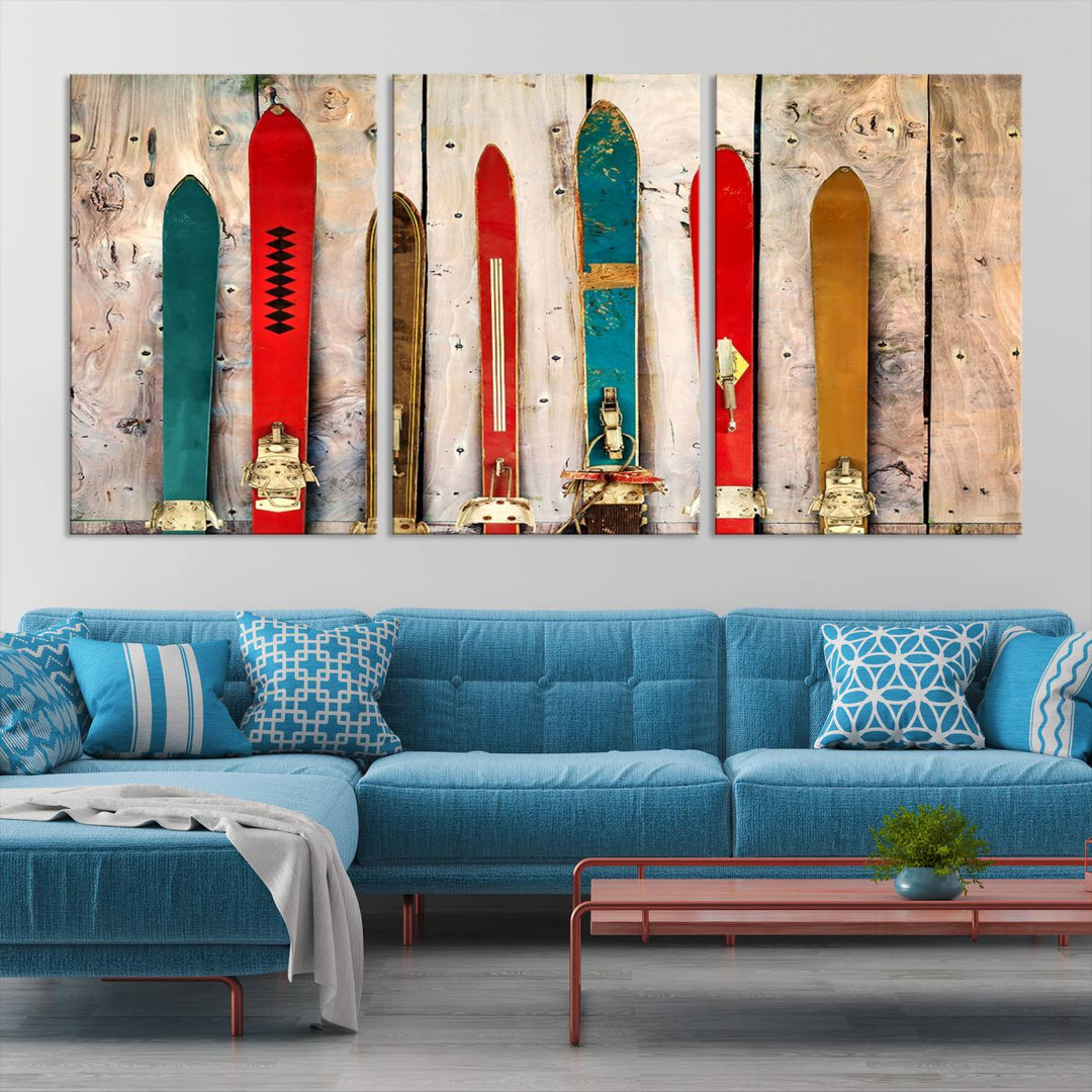 Skis Wall Art Canvas