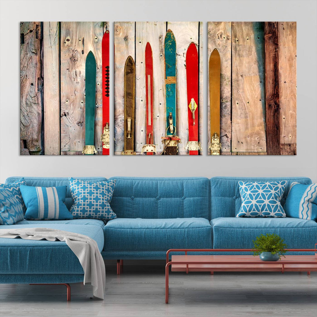 Skis Wall Art Canvas