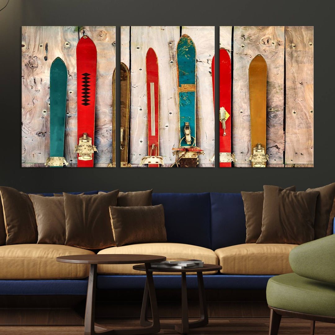 Skis Wall Art Canvas