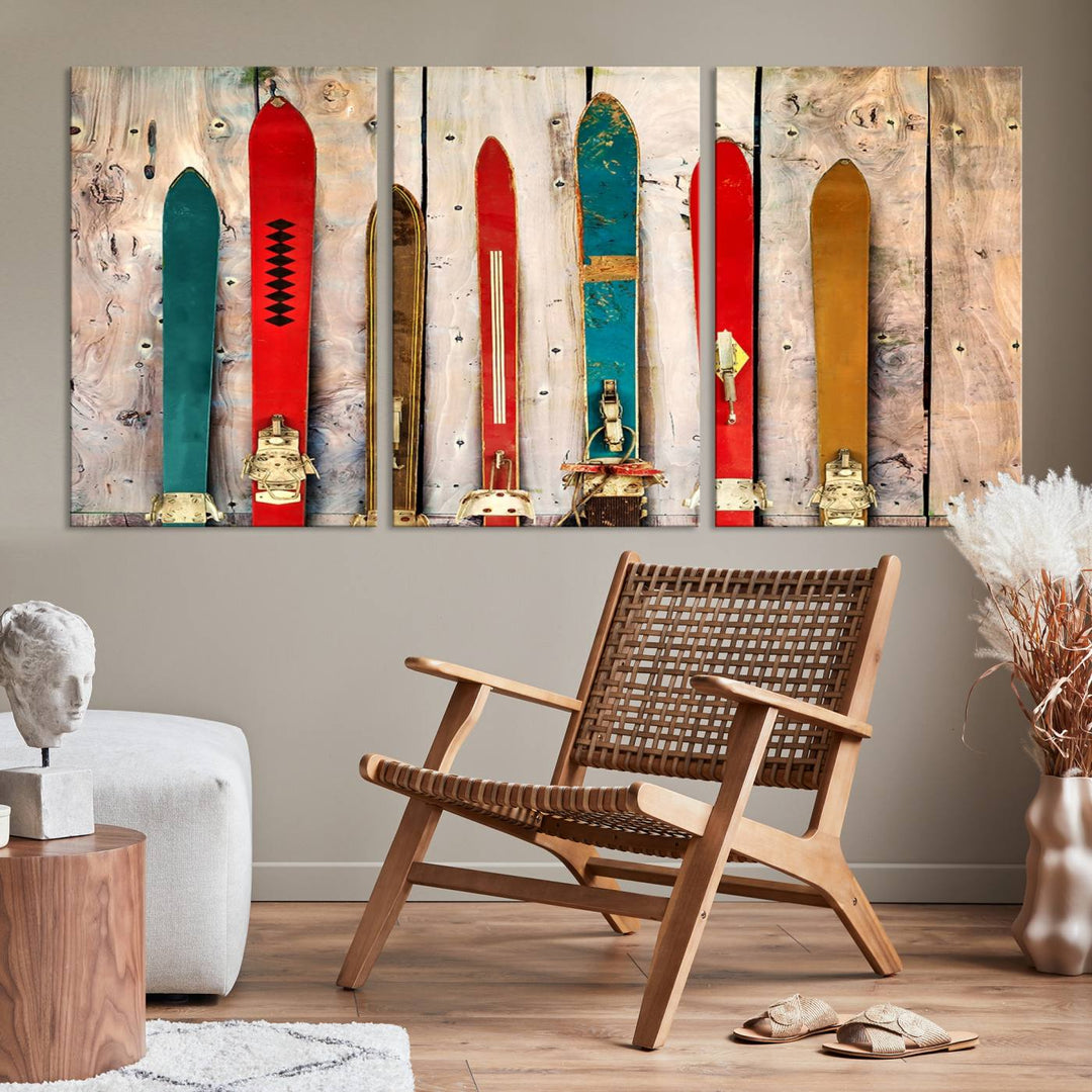 Skis Wall Art Canvas