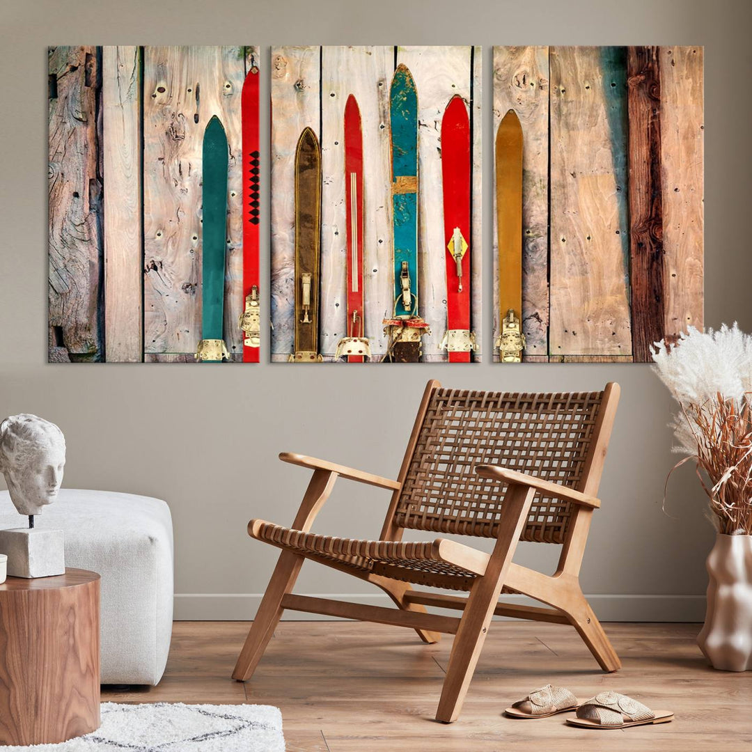 Skis Wall Art Canvas