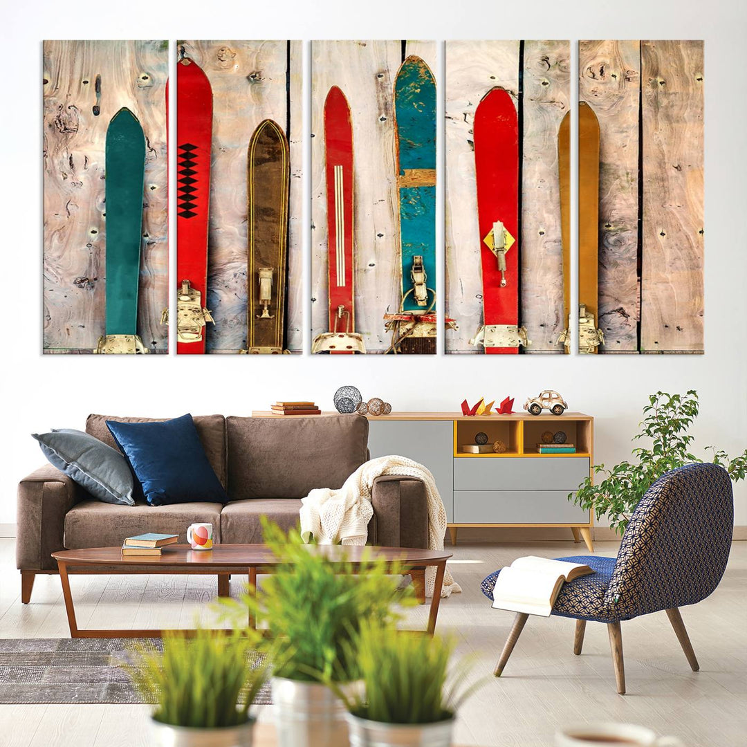 Skis Wall Art Canvas