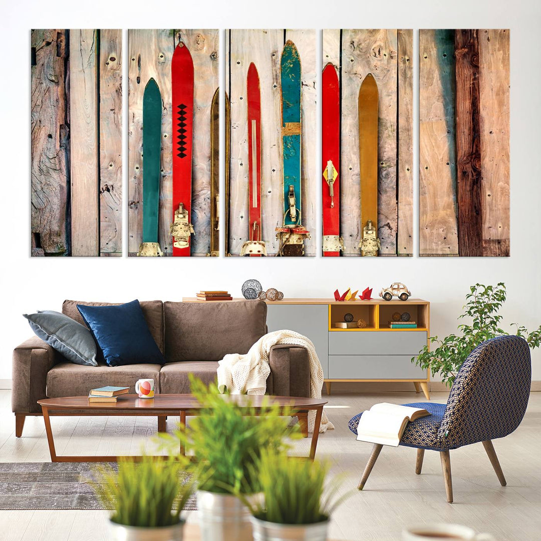 Skis Wall Art Canvas