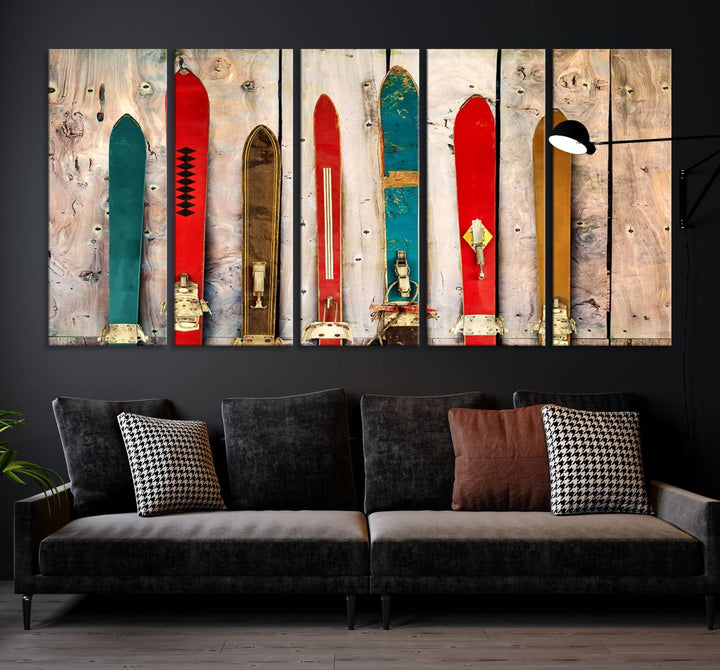 Skis Wall Art Canvas