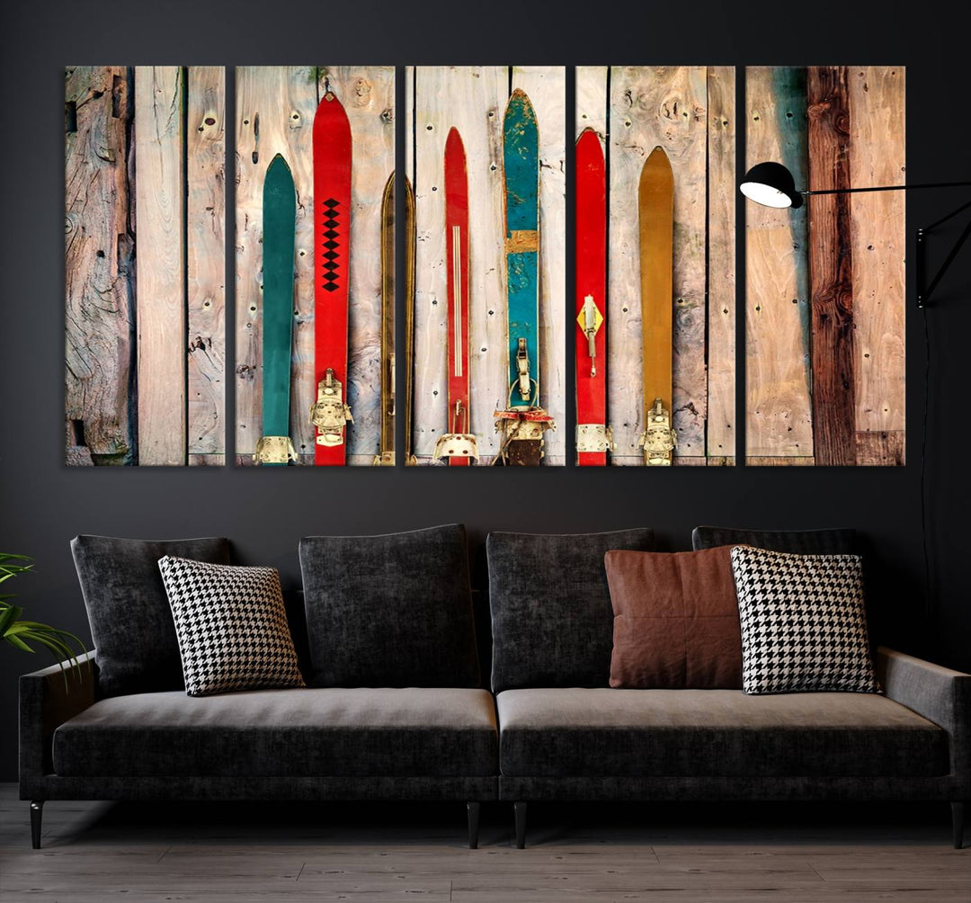 Skis Wall Art Canvas