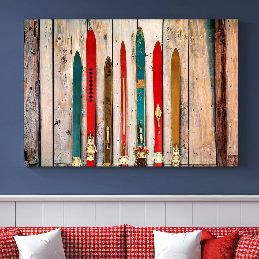 Skis Wall Art Canvas