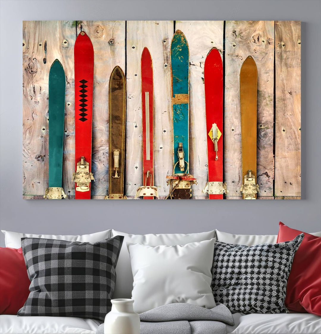 Skis Wall Art Canvas