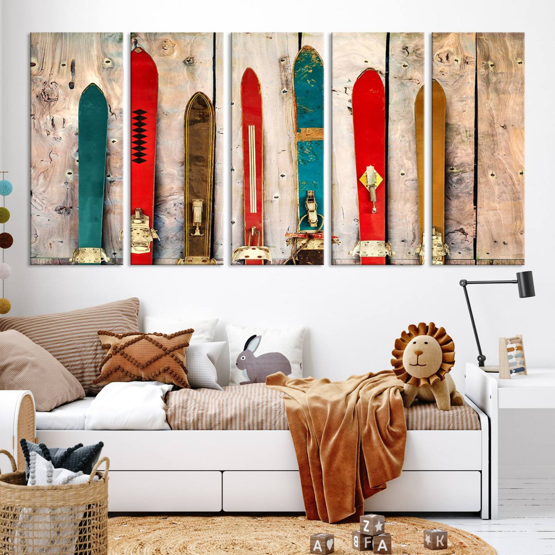 Skis Wall Art Canvas