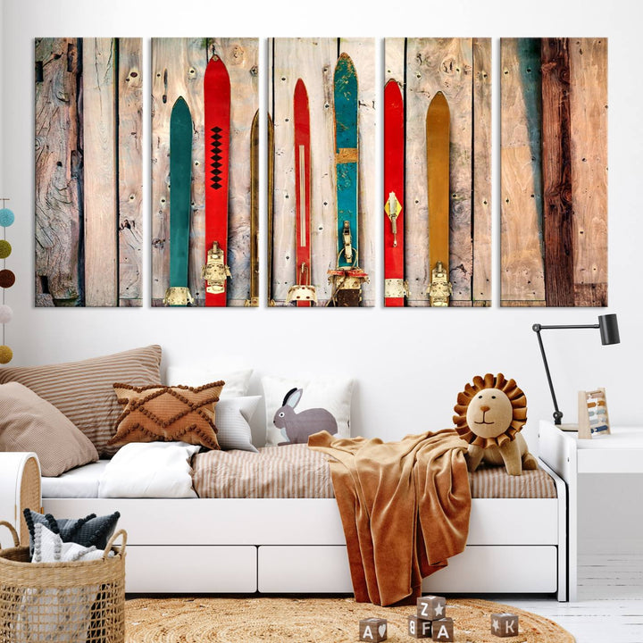 Skis Wall Art Canvas