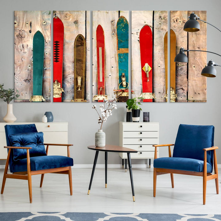 Skis Wall Art Canvas