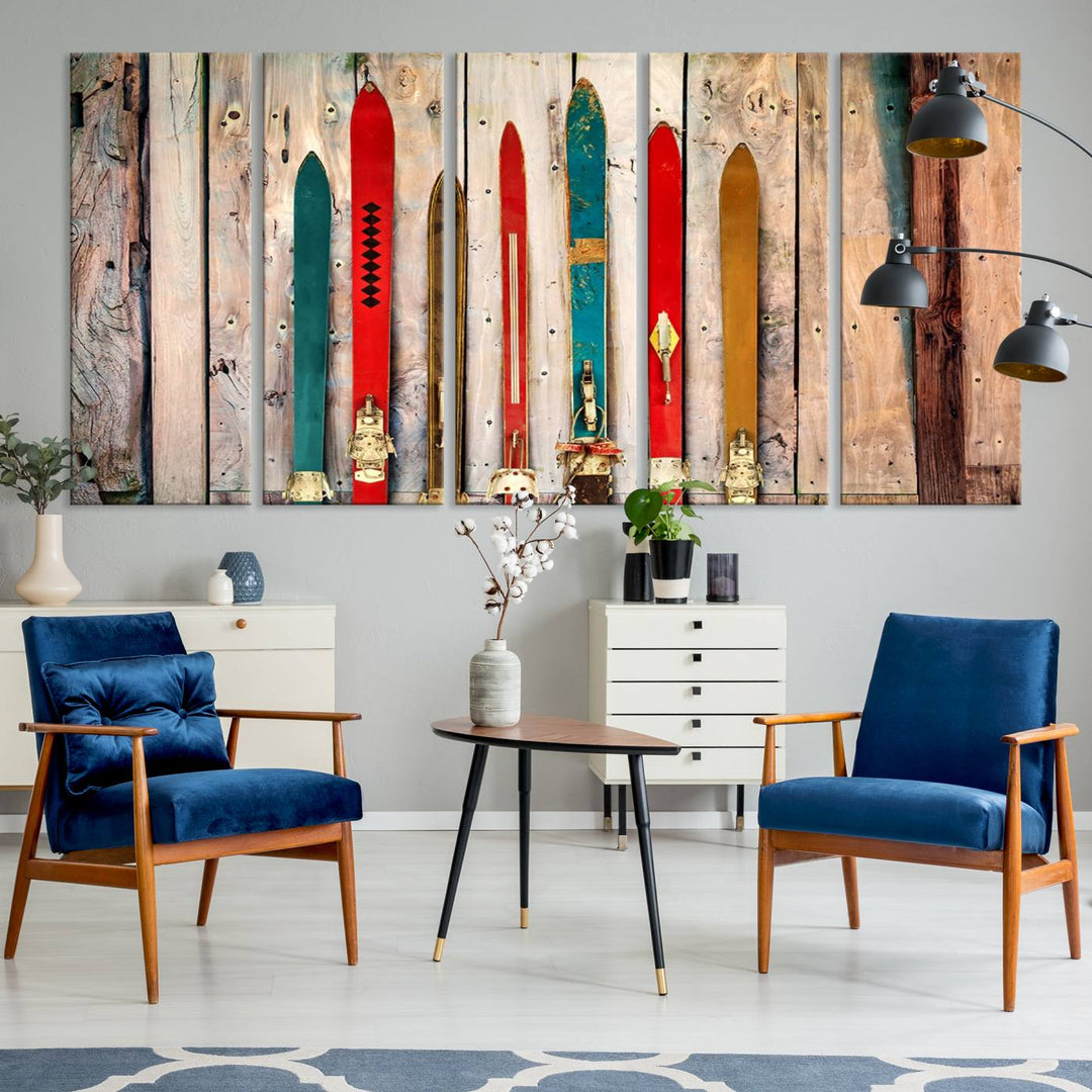 Skis Wall Art Canvas