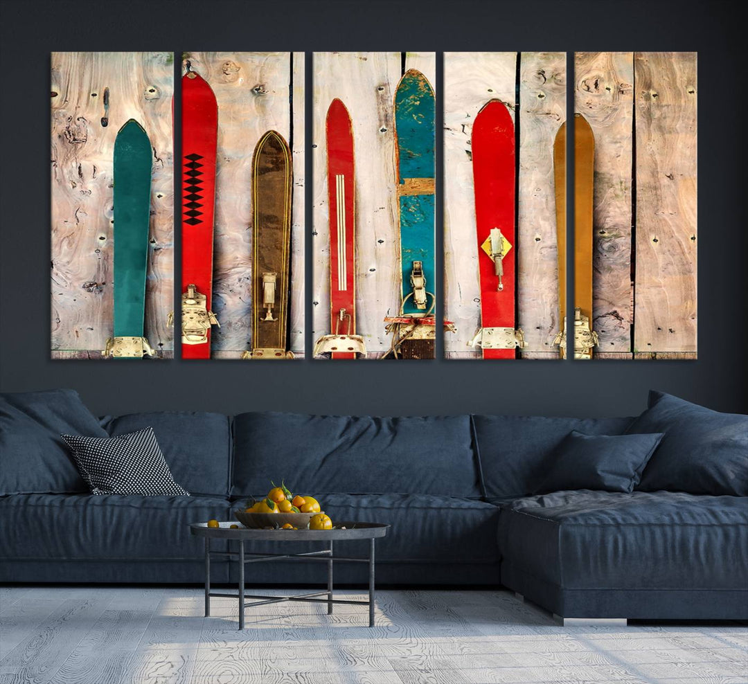 Skis Wall Art Canvas