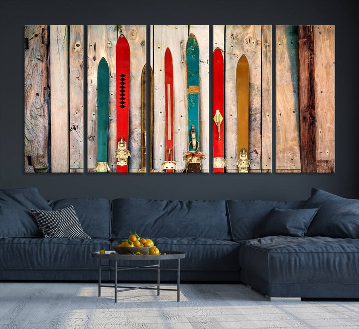 Skis Wall Art Canvas