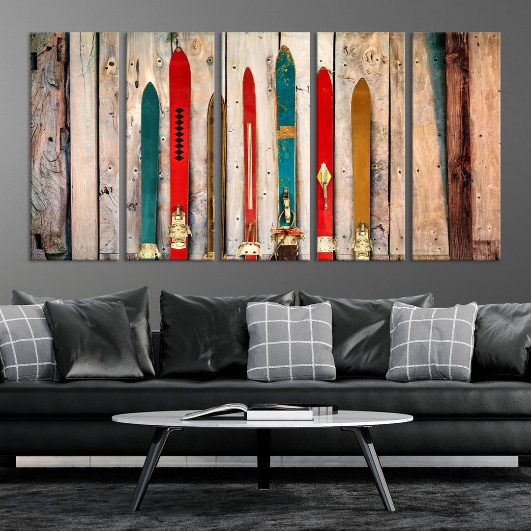 Skis Wall Art Canvas