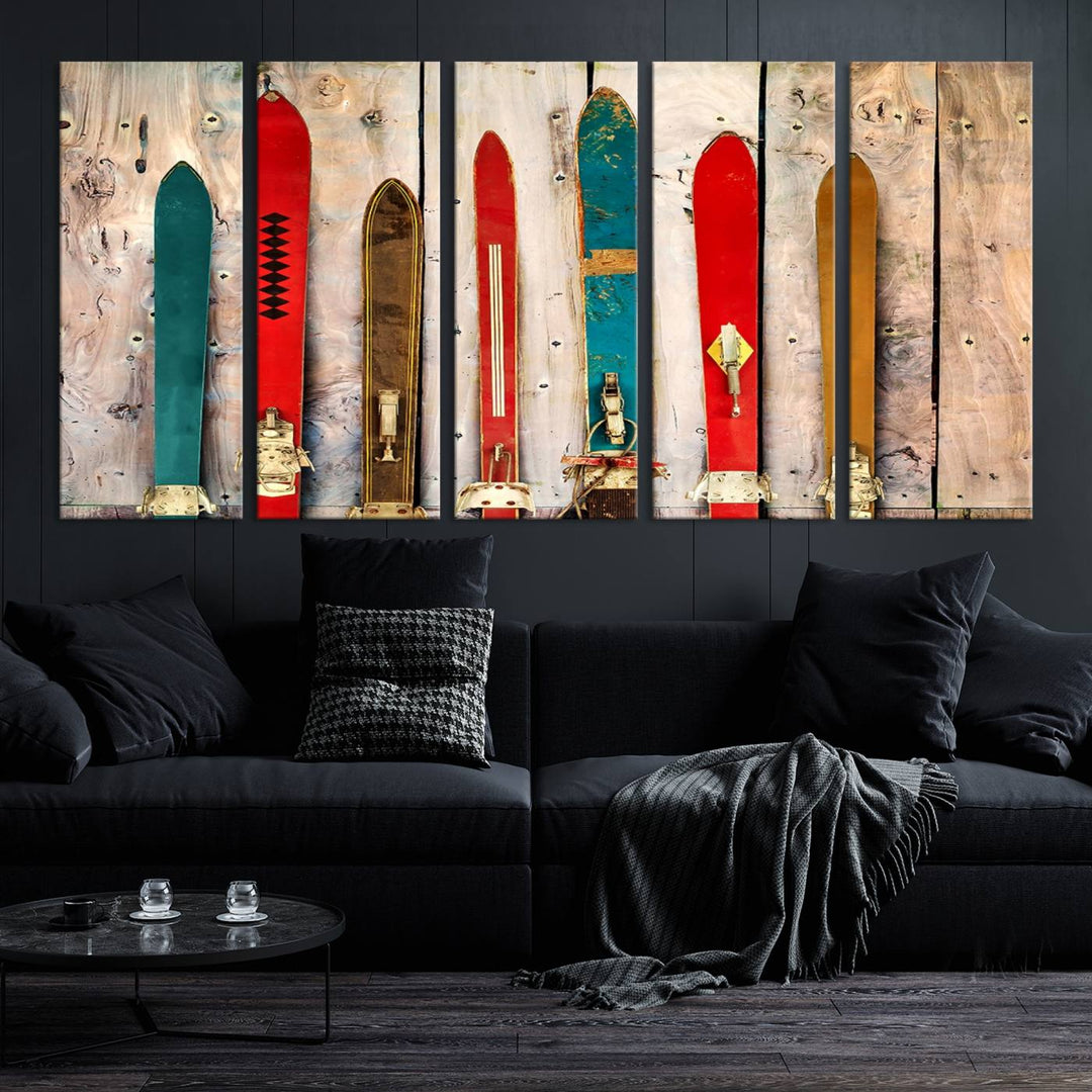 Skis Wall Art Canvas