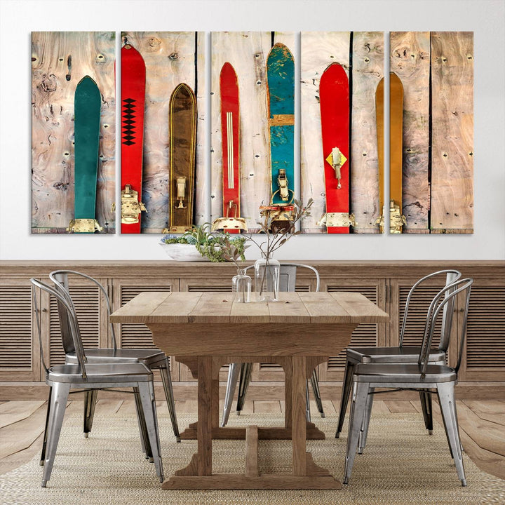 Skis Wall Art Canvas