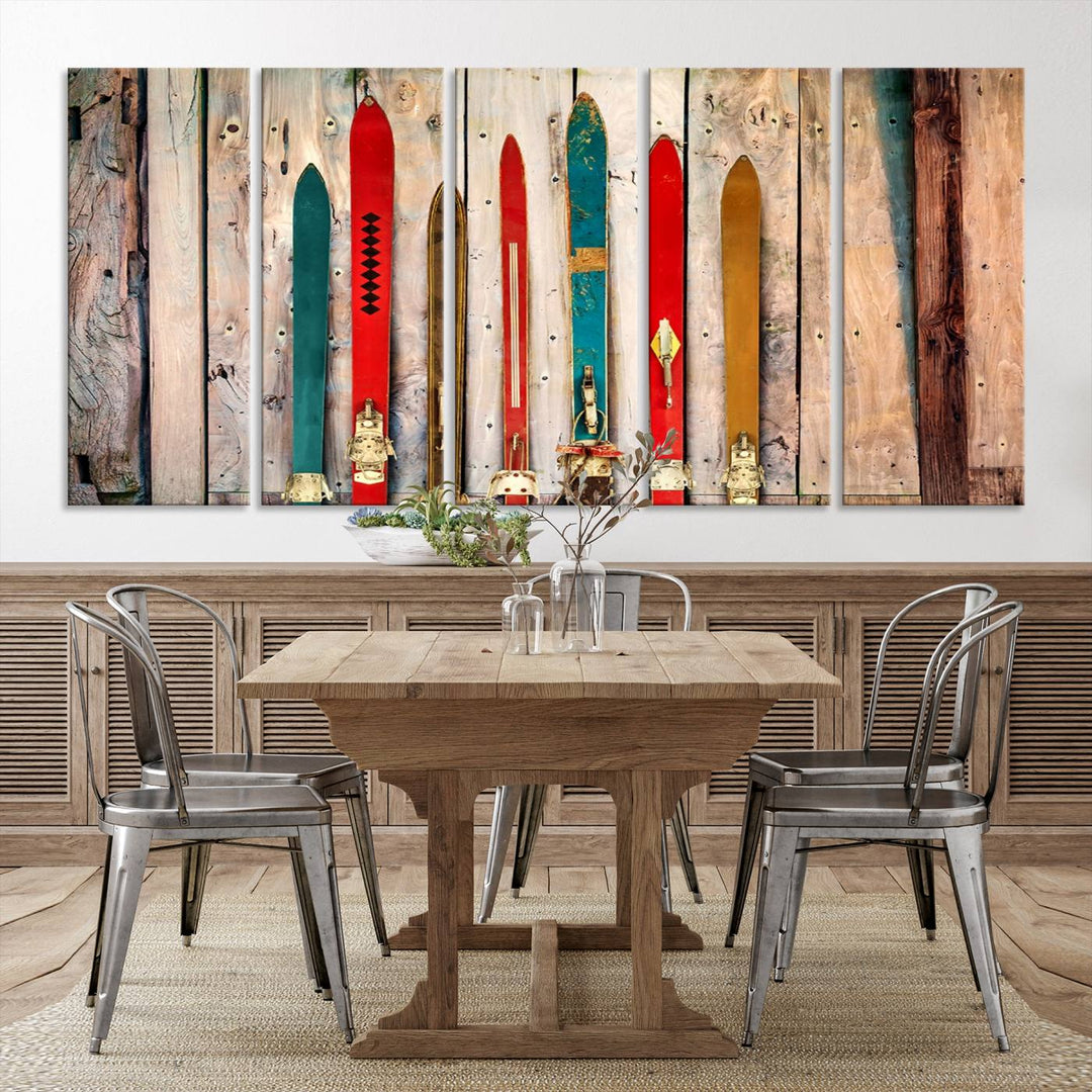 Skis Wall Art Canvas