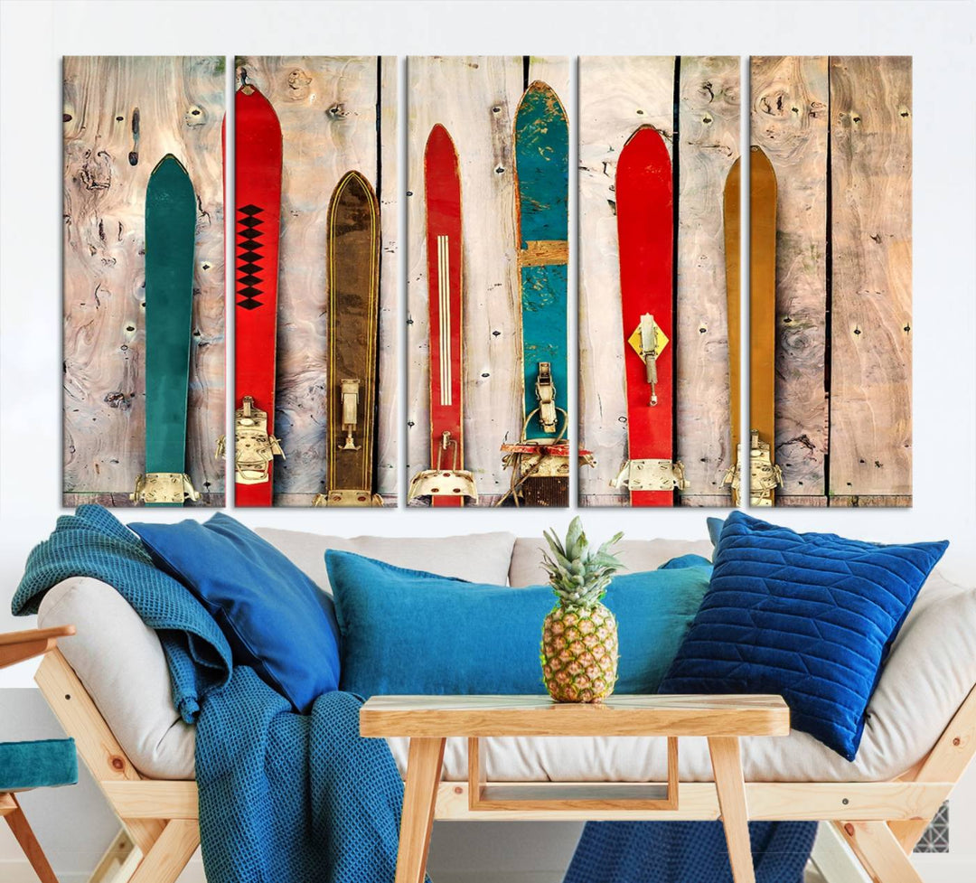 Skis Wall Art Canvas