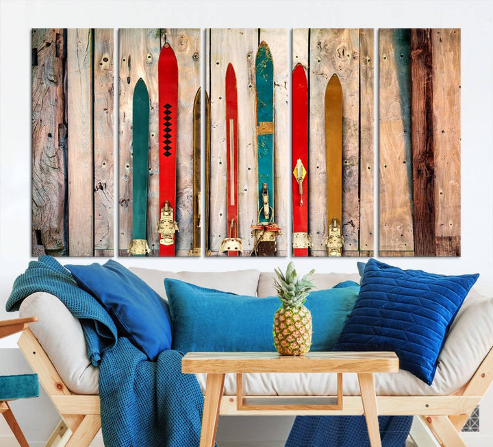 Skis Wall Art Canvas