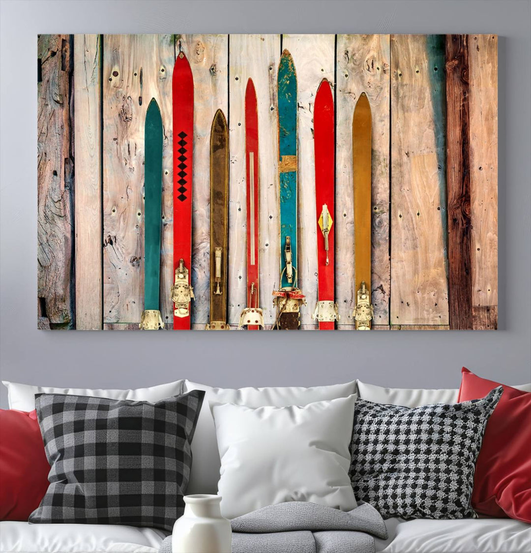 Skis Wall Art Canvas